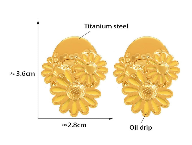 FLOWER GOLD EARRINGS