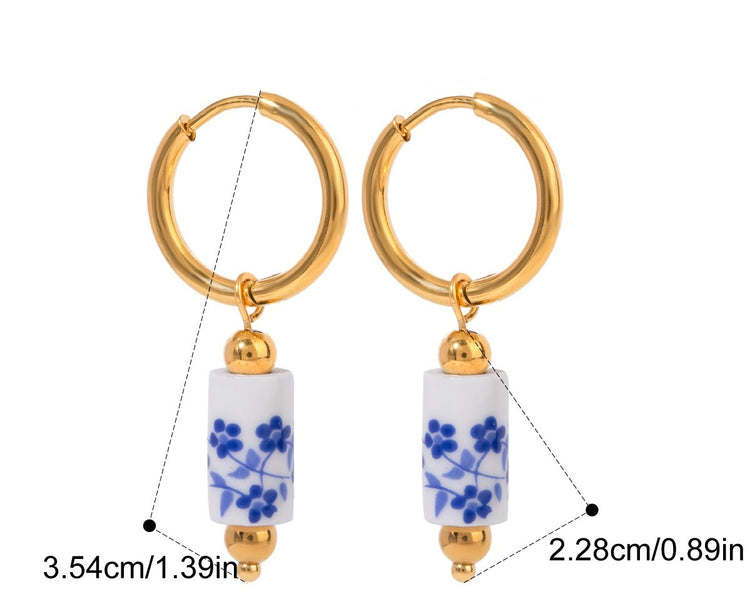 BLUE FLOWER EARRINGS