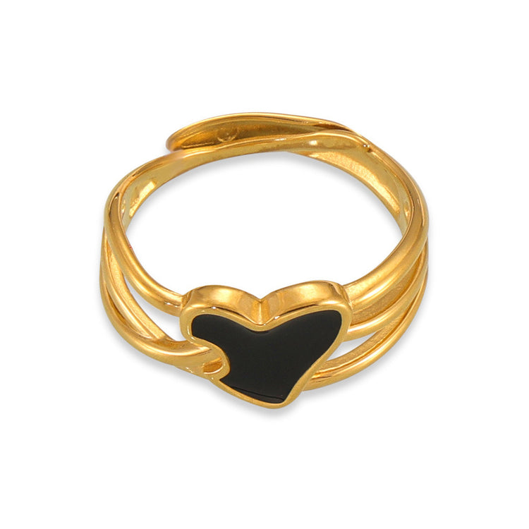 BLACK MULTI LAYER RING