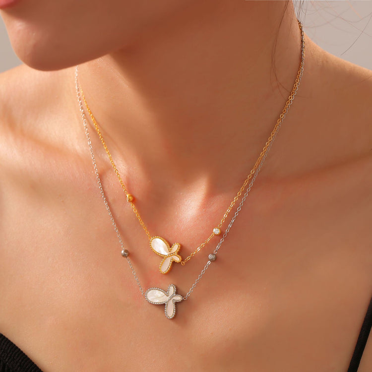 SILVER BUTTERFLY NECKLACE