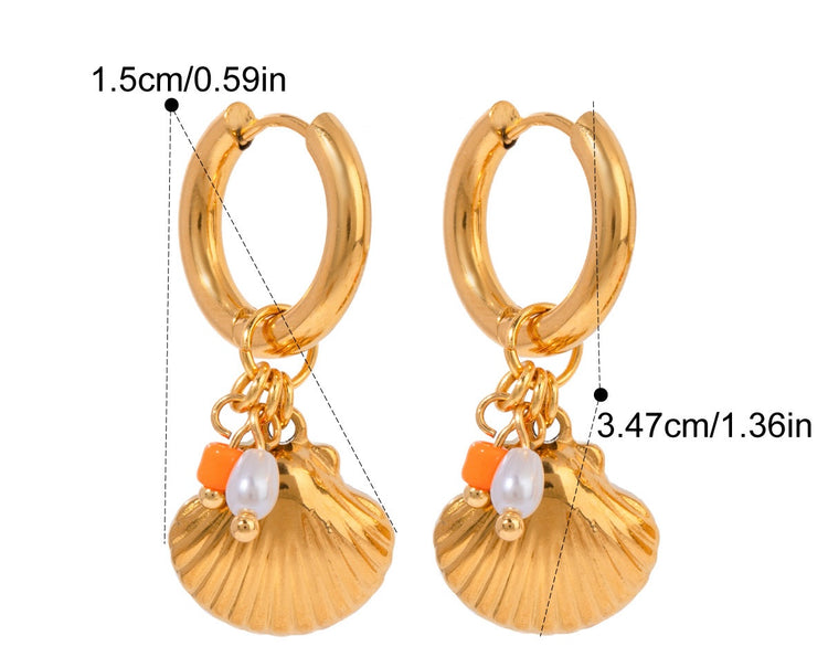 SEASHELL PEARL EARRINGS