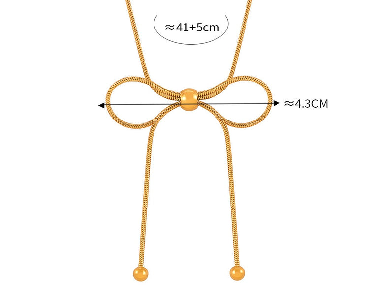 BOW BUTTERFLY GOLD NECKLACE