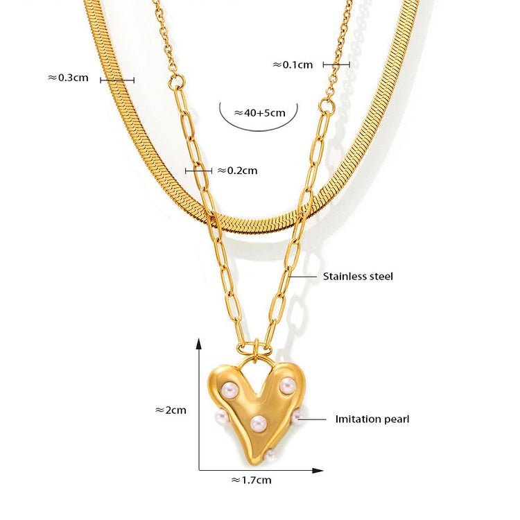 PEARL HEART NECKLACE
