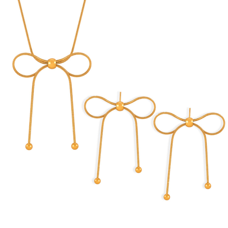 BOW BUTTERFLY GOLD NECKLACE