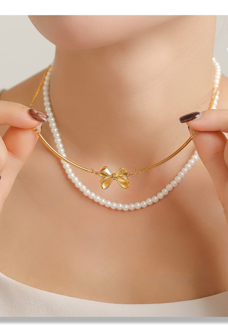 BOW GOLD NECKLACE