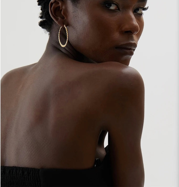 DOUBLE TWIST HOOP EARRINGS