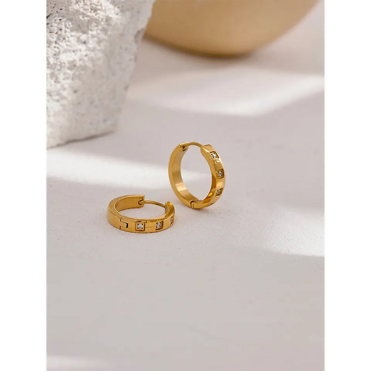 GEM STATEMENT HOOP EARRINGS