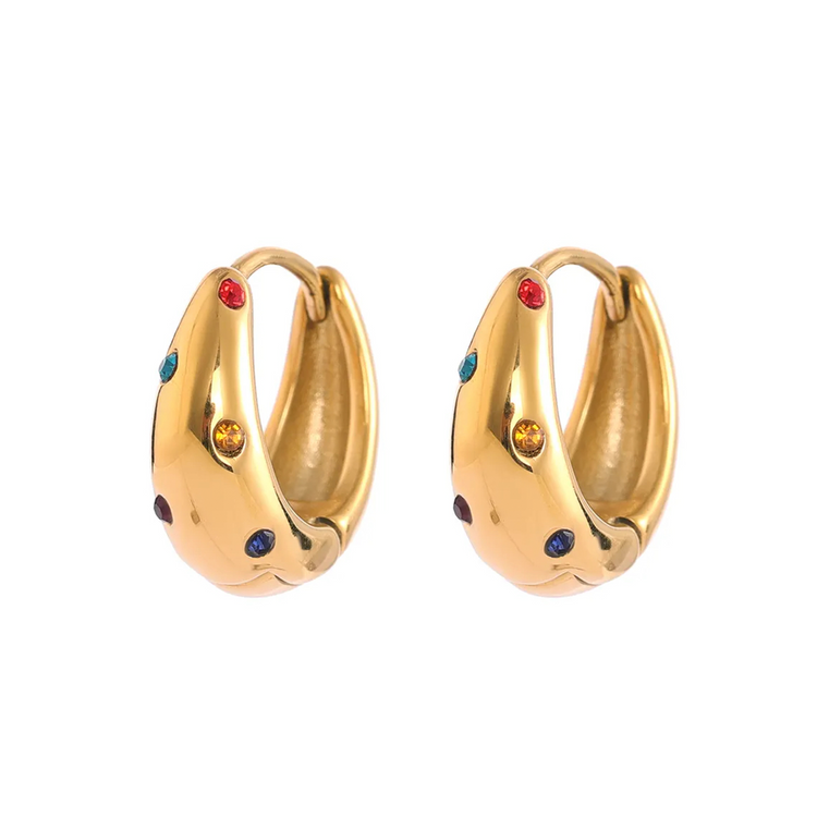 RAINBOW HOOP EARRINGS