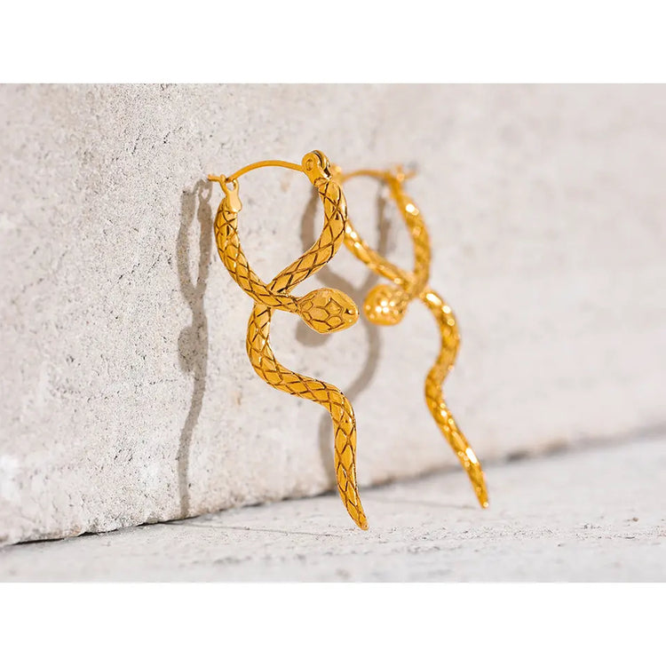 SNAKE HOOP EARRINGS