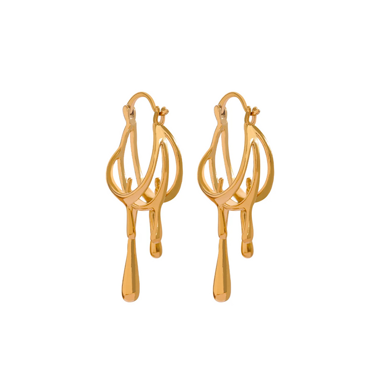 DRIPPING CIRCULAR HOOP EARRINGS