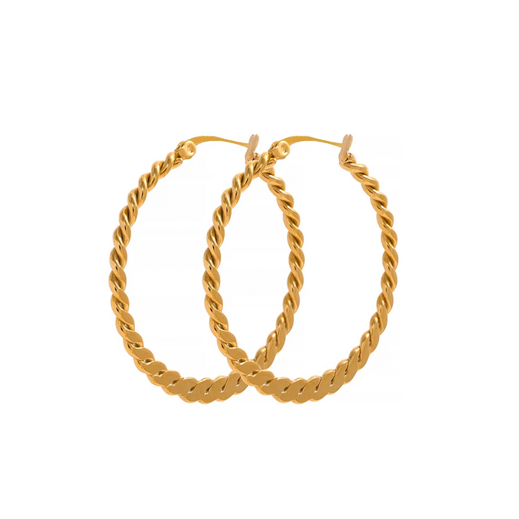 DOUBLE TWIST HOOP EARRINGS