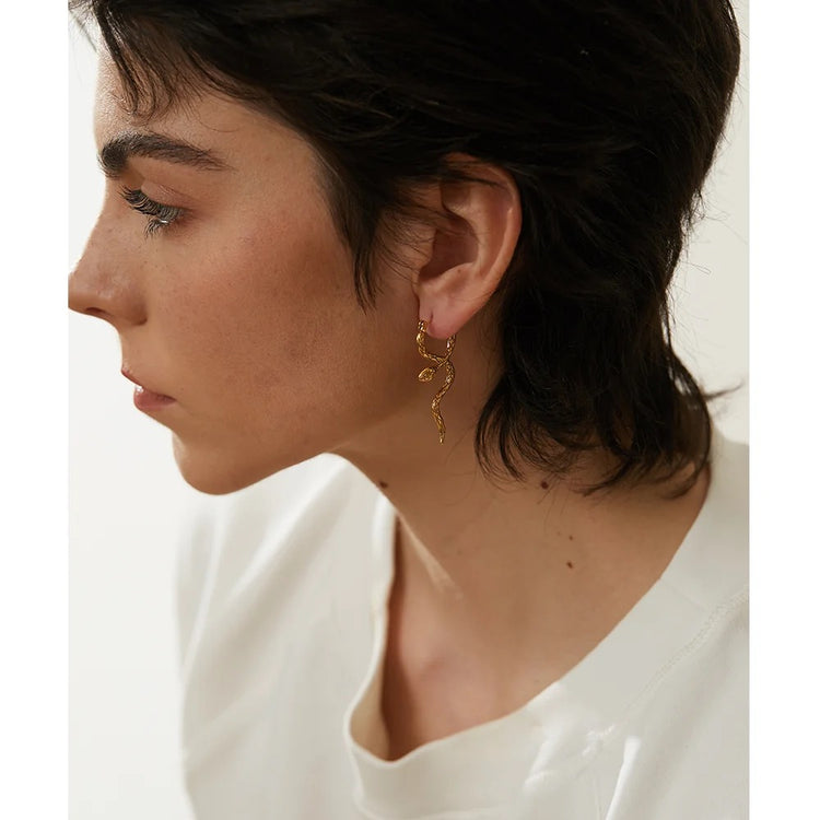 SNAKE HOOP EARRINGS