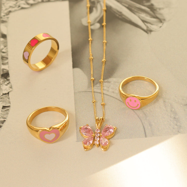 PINK BUTTERFLY NECKLACE