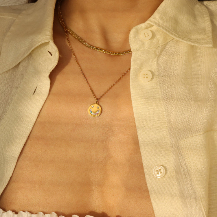 RAINBOW SMILE GOLD NECKLACE