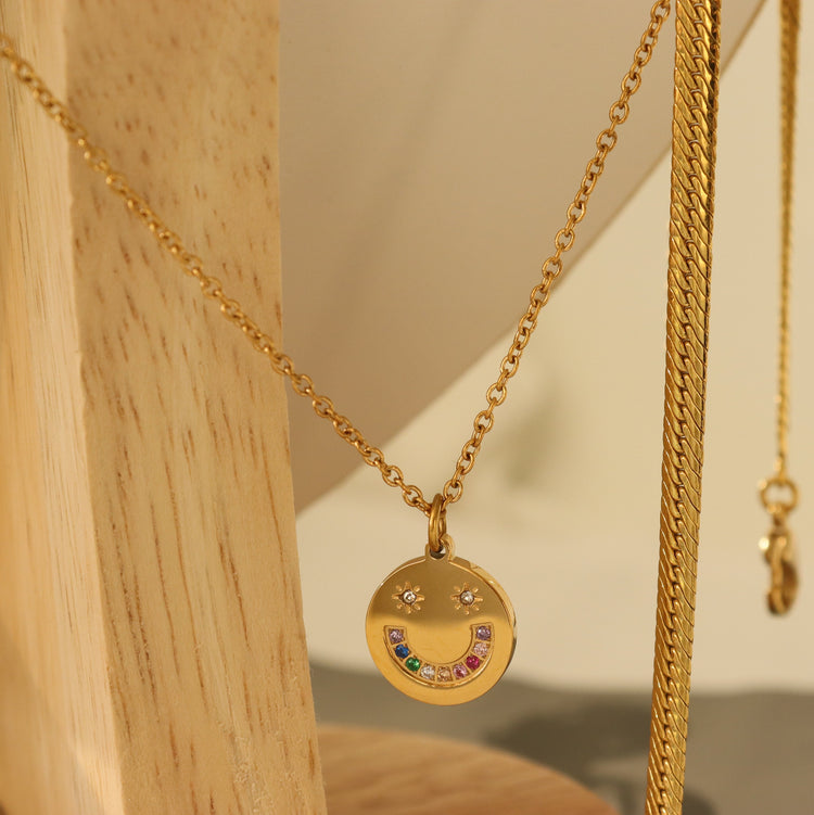 RAINBOW SMILE GOLD NECKLACE