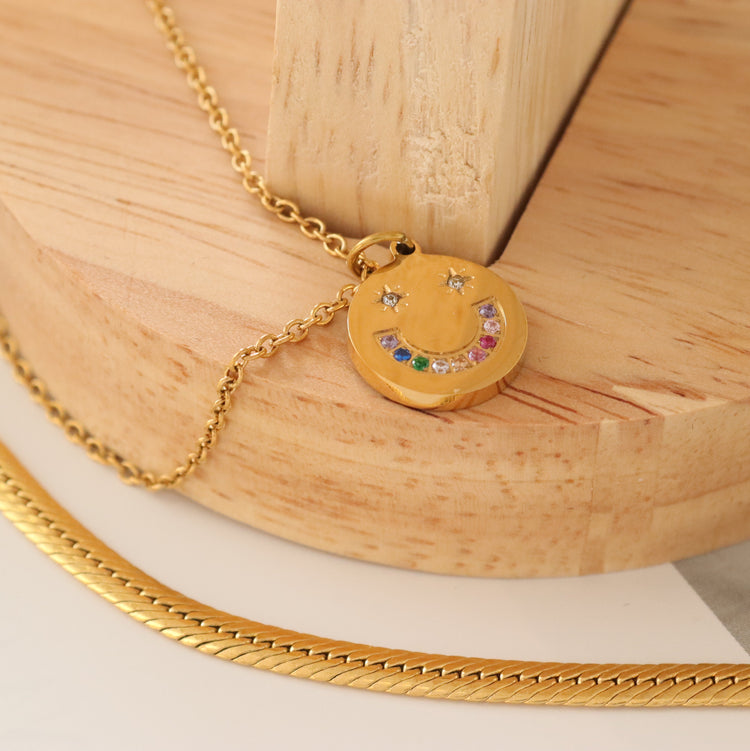 RAINBOW SMILE GOLD NECKLACE