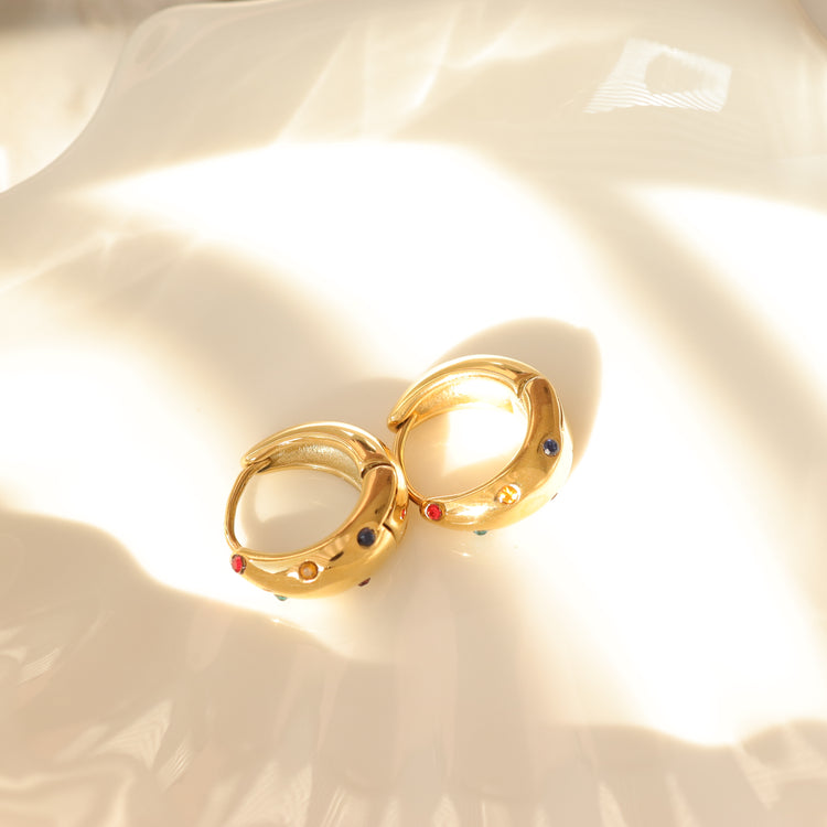 RAINBOW HOOP EARRINGS