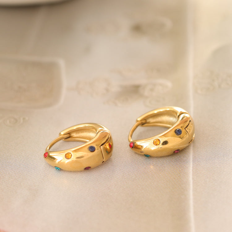 RAINBOW HOOP EARRINGS