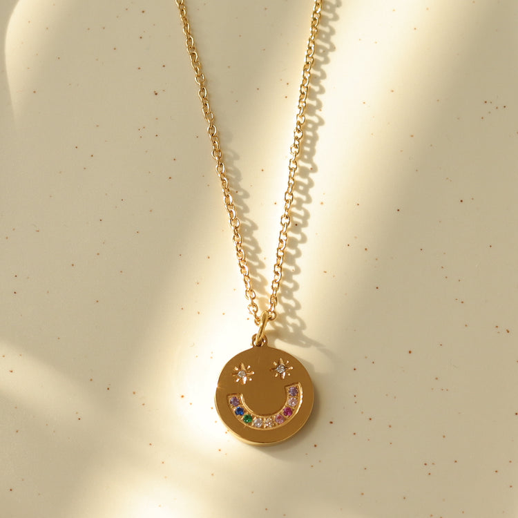 RAINBOW SMILE GOLD NECKLACE