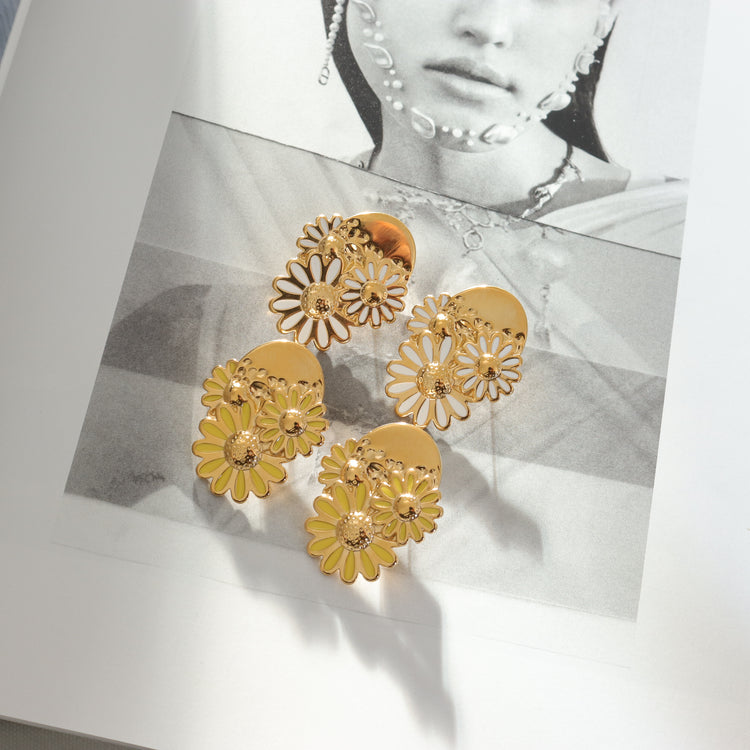 FLOWER GOLD EARRINGS