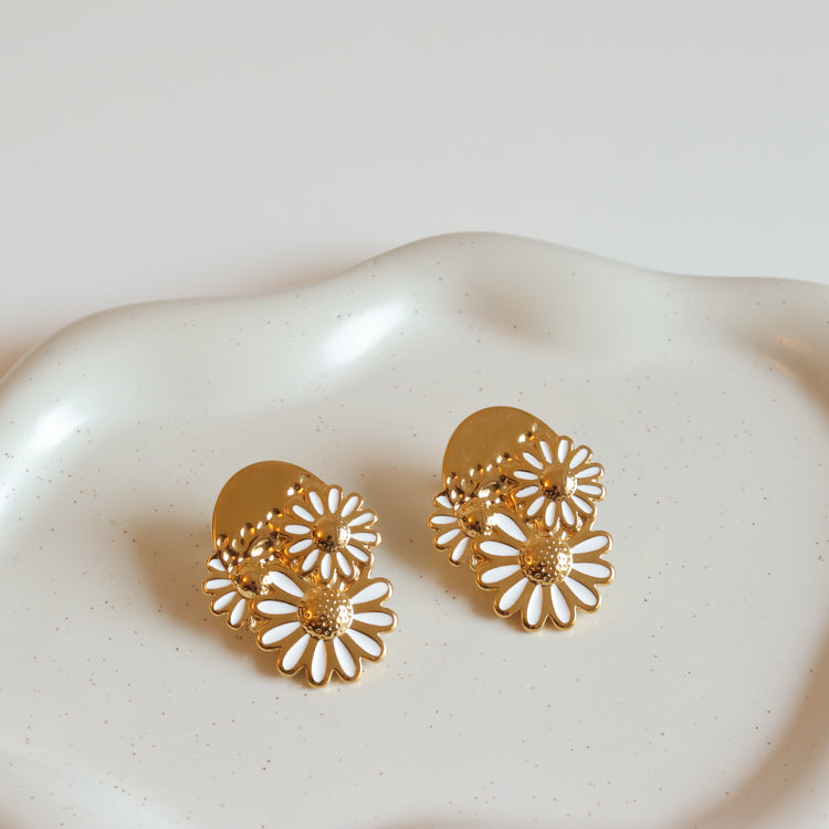 FLOWER GOLD EARRINGS