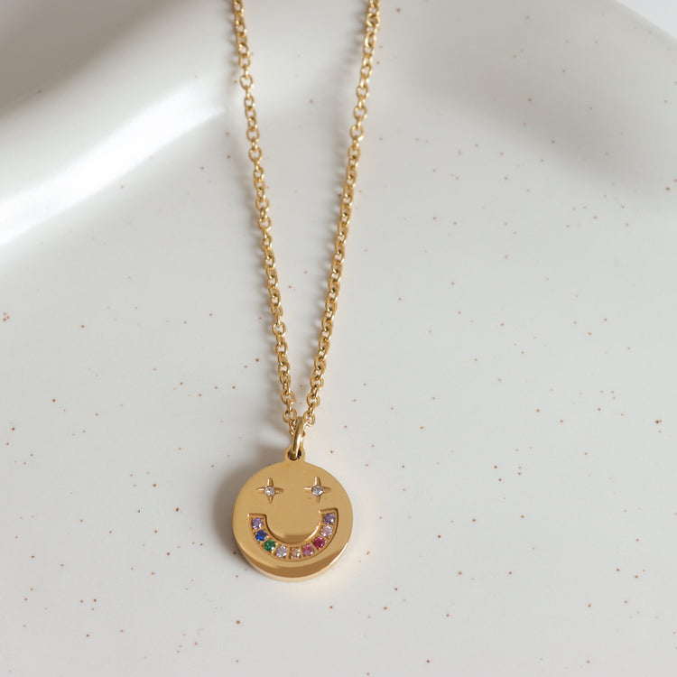 RAINBOW SMILE GOLD NECKLACE