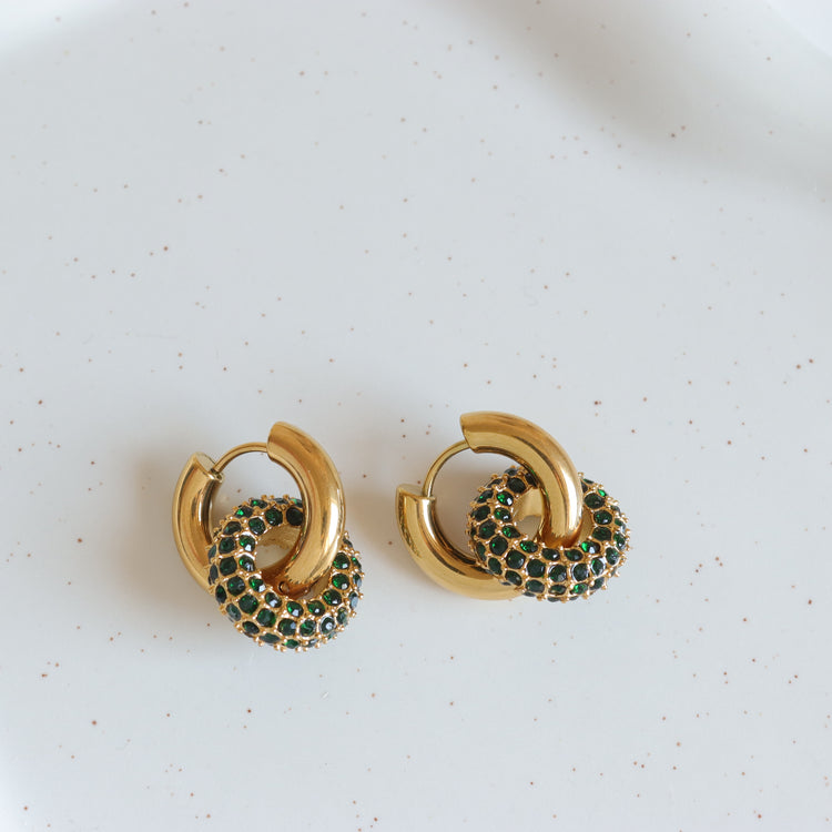 CRYSTAL HOOP EARRINGS