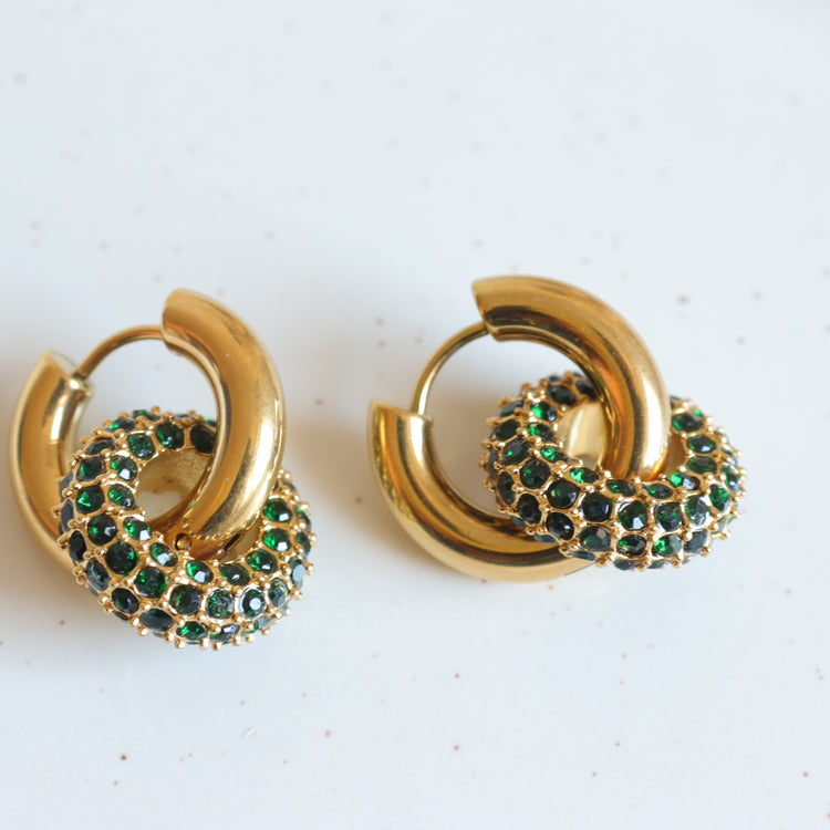CRYSTAL HOOP EARRINGS
