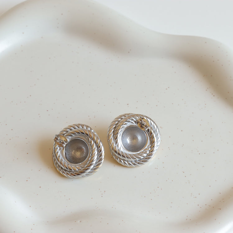 BUTTON GOLD STAINLESS EARRINGS