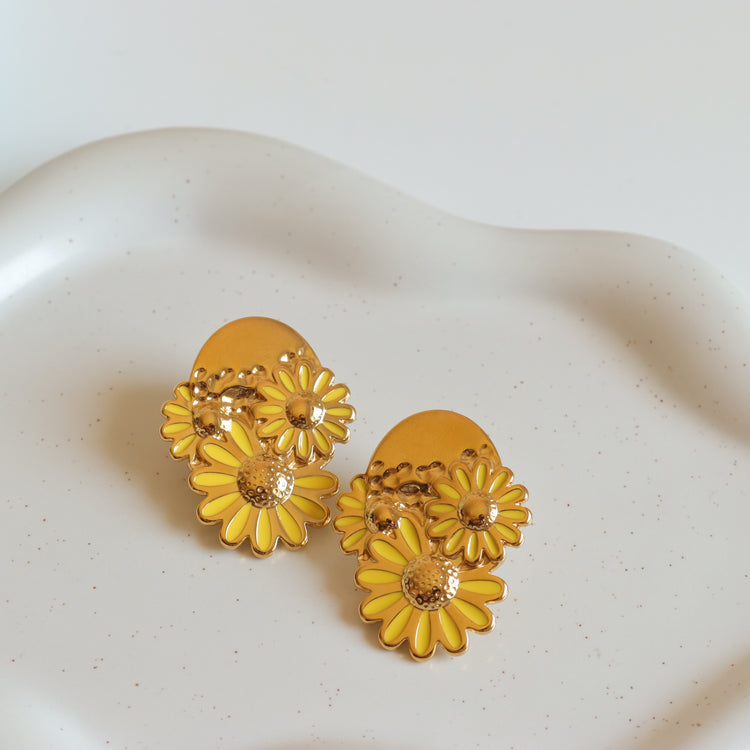 FLOWER GOLD EARRINGS