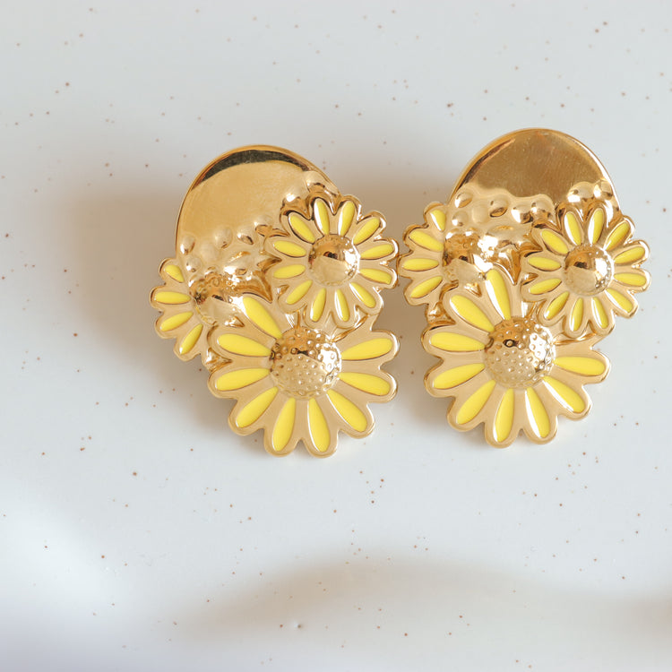 FLOWER GOLD EARRINGS