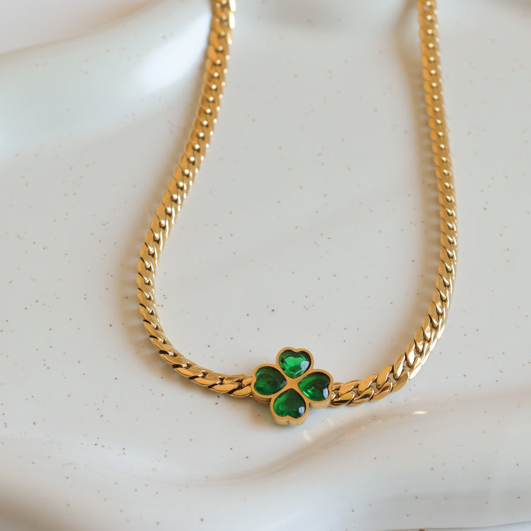 EMERALD CLOVER NECKLACE