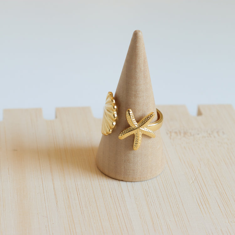 STAR SHELL GOLD RING