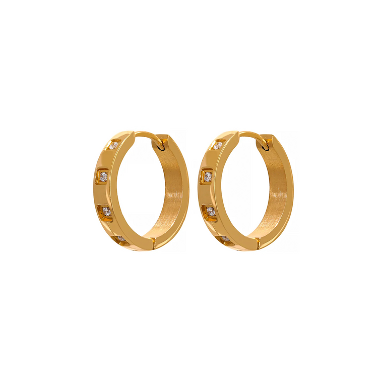 GEM STATEMENT HOOP EARRINGS