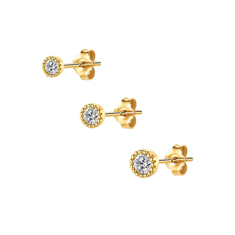 ESSENTIAL STUD EARRINGS SET / 3 PCS