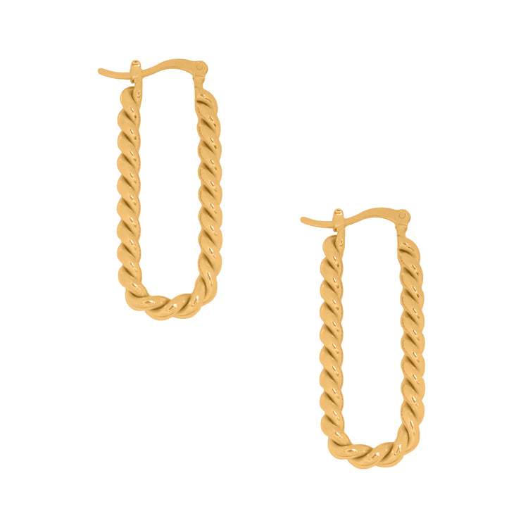 RECTANGULAR TWIST EARRINGS