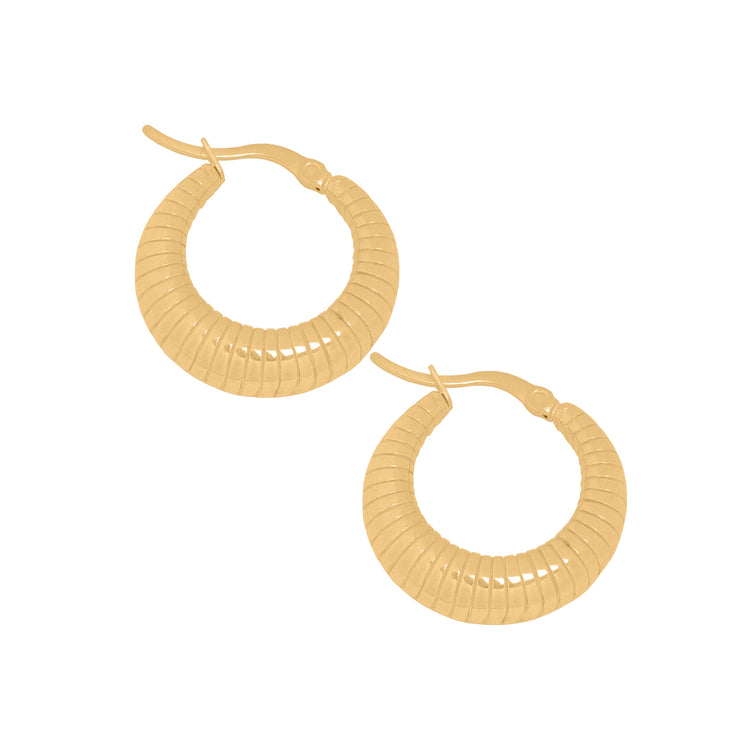 RIDGE HOOP EARRINGS