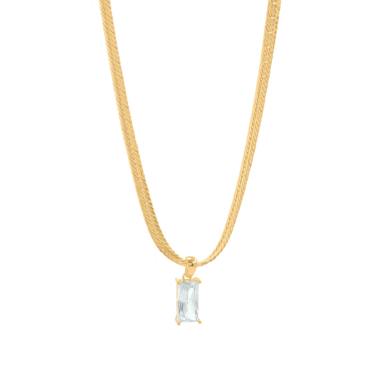 CRESCENT CRYSTAL NECKLACE