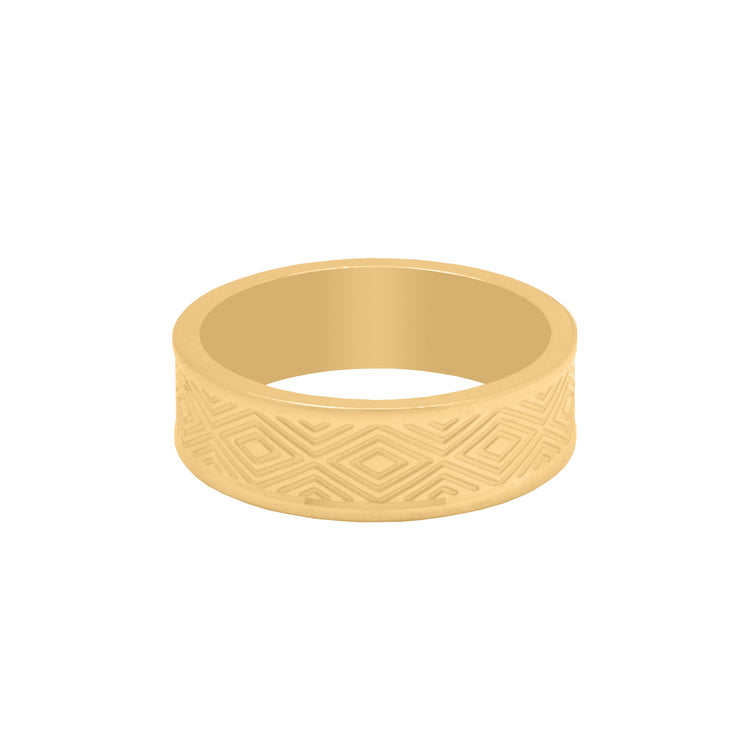 RHOMBIC ENGRAVED RING
