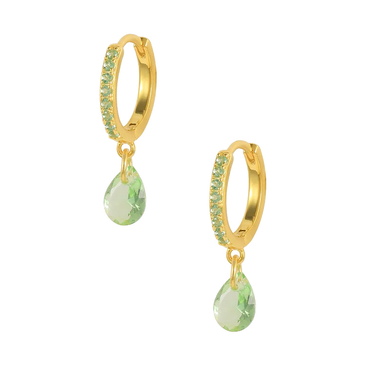 GREEN WATER DROP EARRINGS