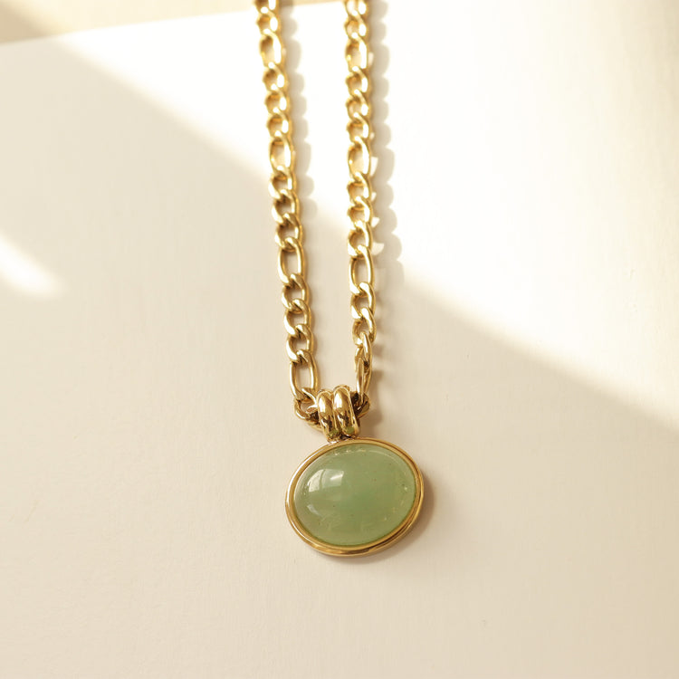 EMERALD FIGARO CHAIN NECKLACE