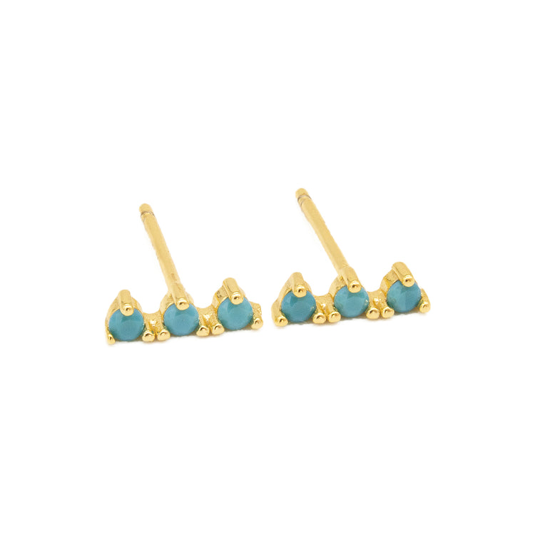 BLUE GEM STUD EARRING