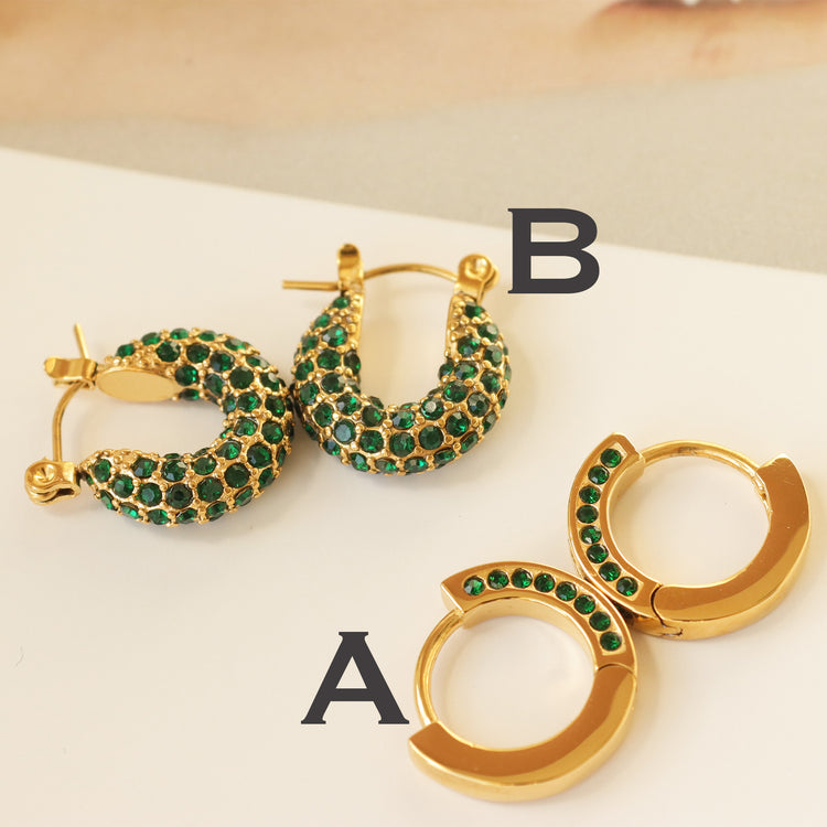 EMERALD 18K GOLD EARRINGS
