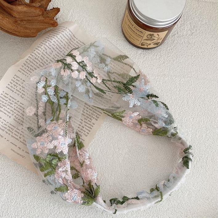FLORAL EMBROIDERED HAIR BAND-VENUS LOVES JEWELLERY