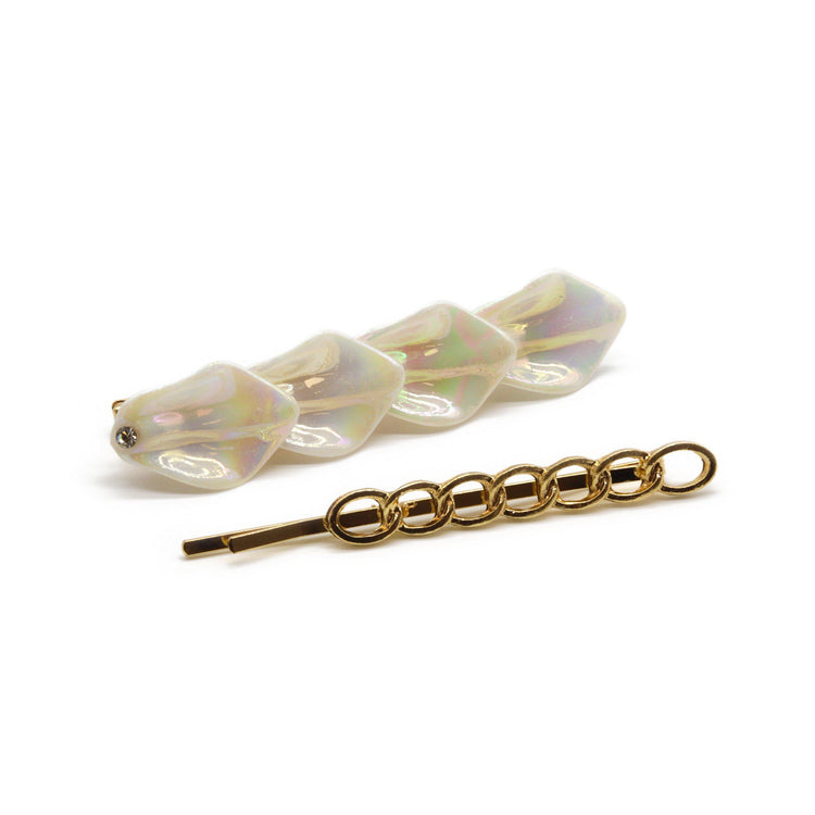 GOLD SEASHELL HAIR CLIP SET-VENUS LOVES JEWELLERY
