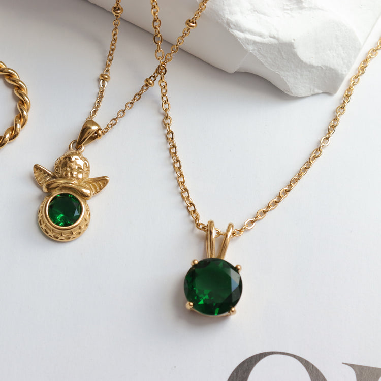 EMERALD ANGEL NECKLACE