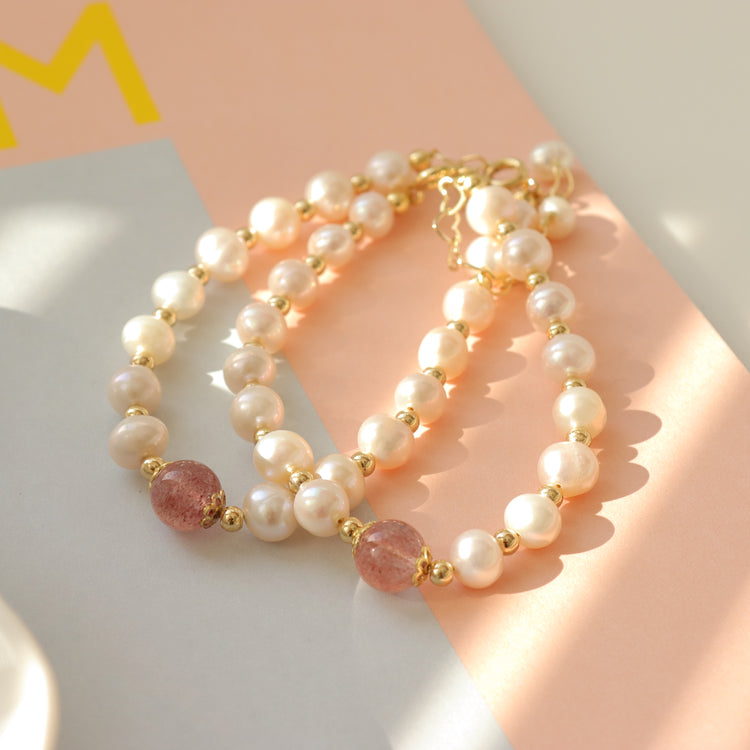 PEARL PINK NATURAL STONE BRACELET