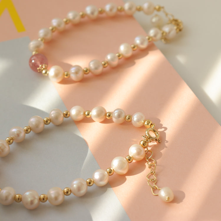 PEARL PINK NATURAL STONE BRACELET