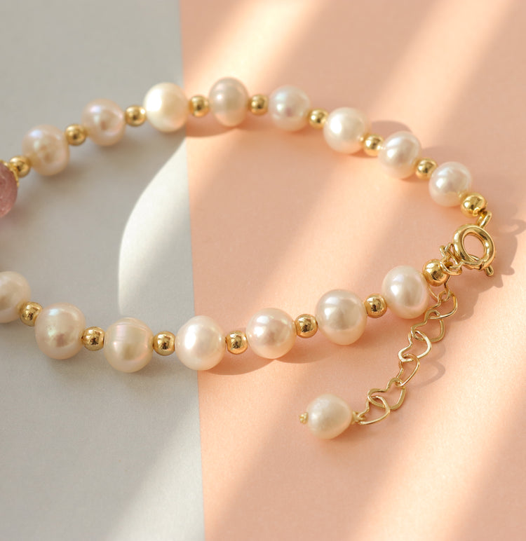 PEARL PINK NATURAL STONE BRACELET
