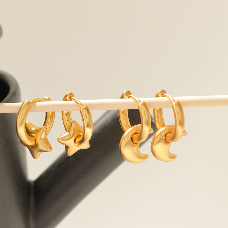 STAR | MOON GOLD EARRINGS